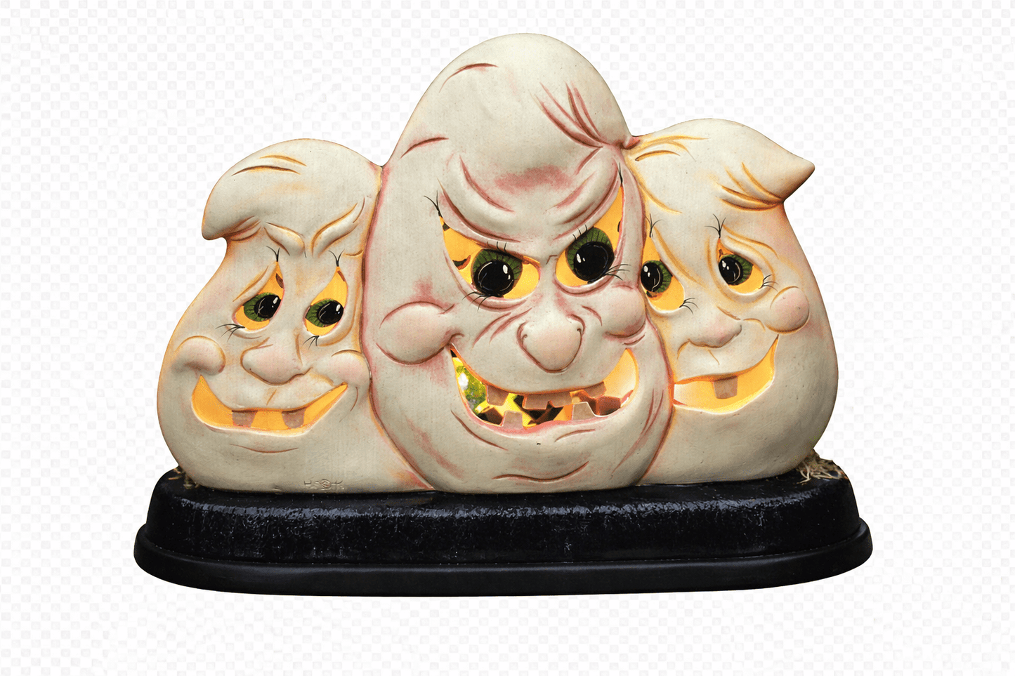 H - 2790 Three Ghost Heads - Backwoods Ceramics and Molds