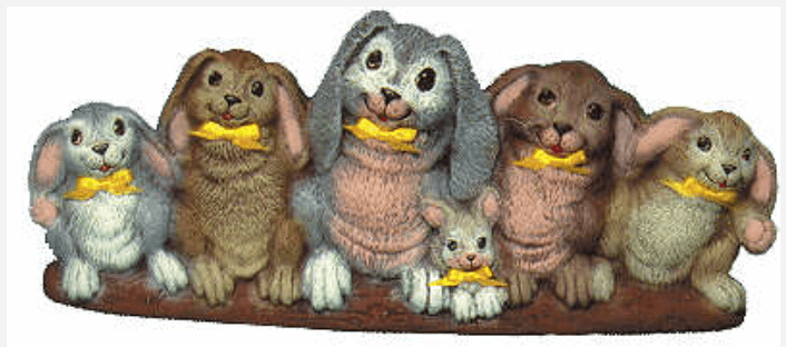 NM - 1842 Row of Bunnies - Backwoods Ceramics and Molds