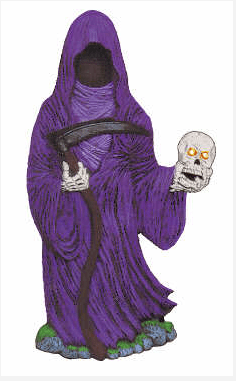 NM - 2127 Grim Reaper Holding Skull - Backwoods Ceramics and Molds