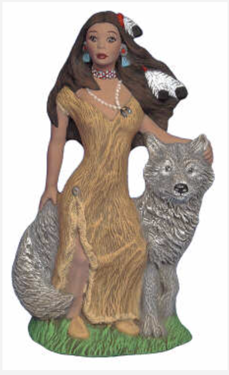 NM - 2643  Indian Maiden with Wolf