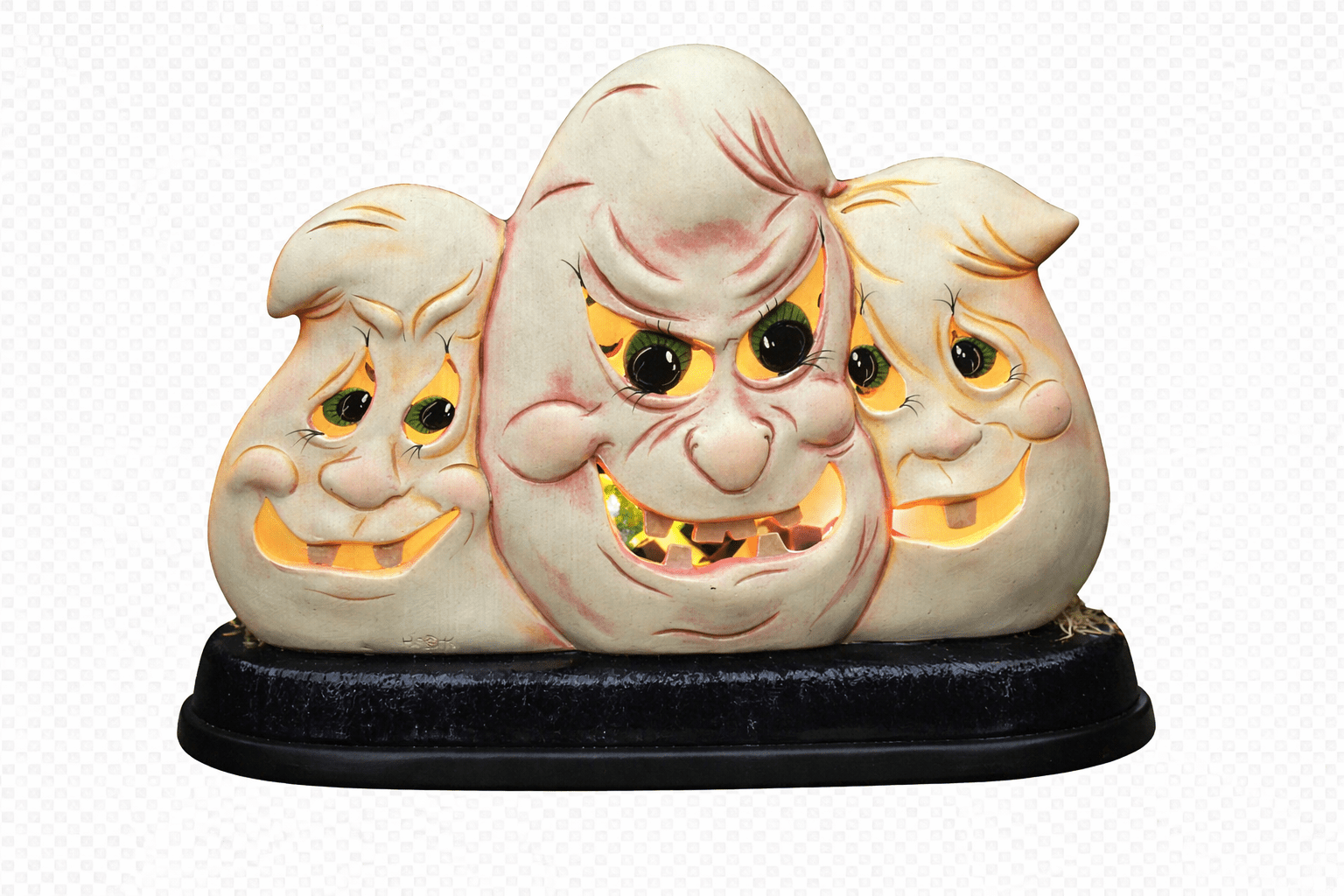 H - 2790 Three Ghost Heads - Backwoods Ceramics and Molds