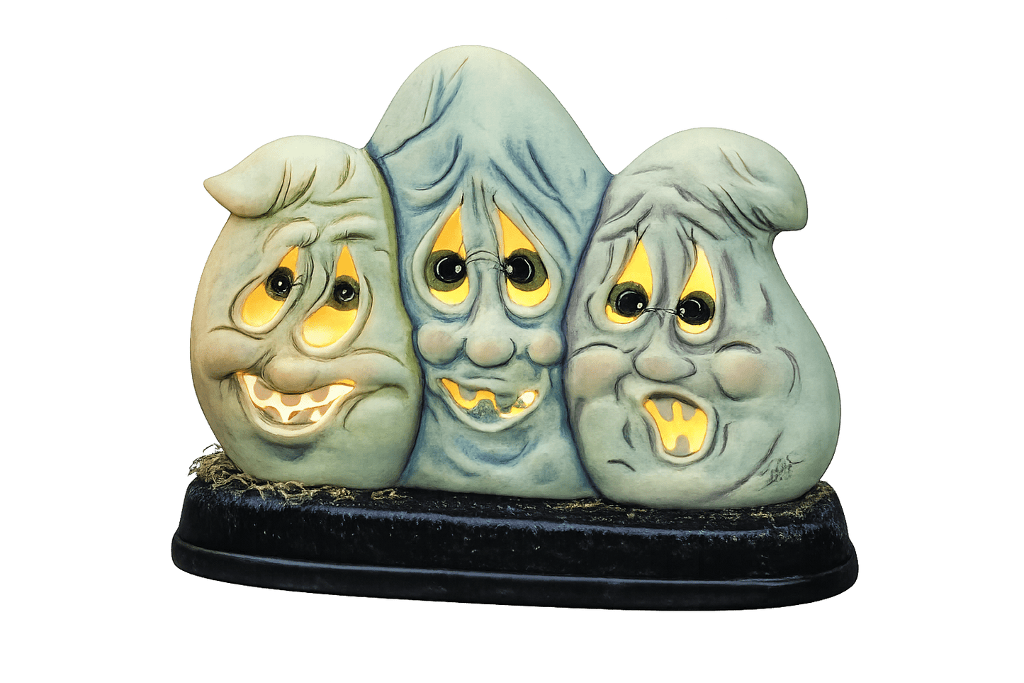 H - 2790 Three Ghost Heads - Backwoods Ceramics and Molds