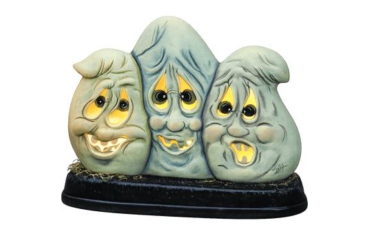 H - 2790 Three Ghost Heads - Backwoods Ceramics and Molds
