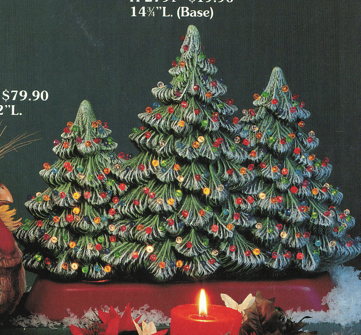H - 2810 Three Christmas Trees (uses H - 2791) - Backwoods Ceramics and Molds