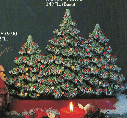 H - 2810 Three Christmas Trees (uses H - 2791) - Backwoods Ceramics and Molds