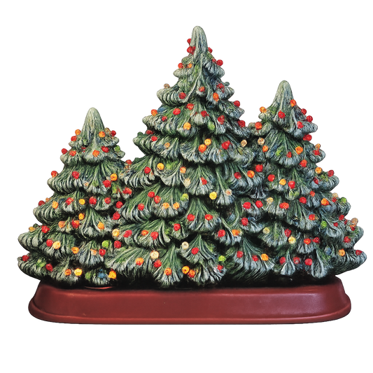 H - 2810 Three Christmas Trees (uses H - 2791) - Backwoods Ceramics and Molds
