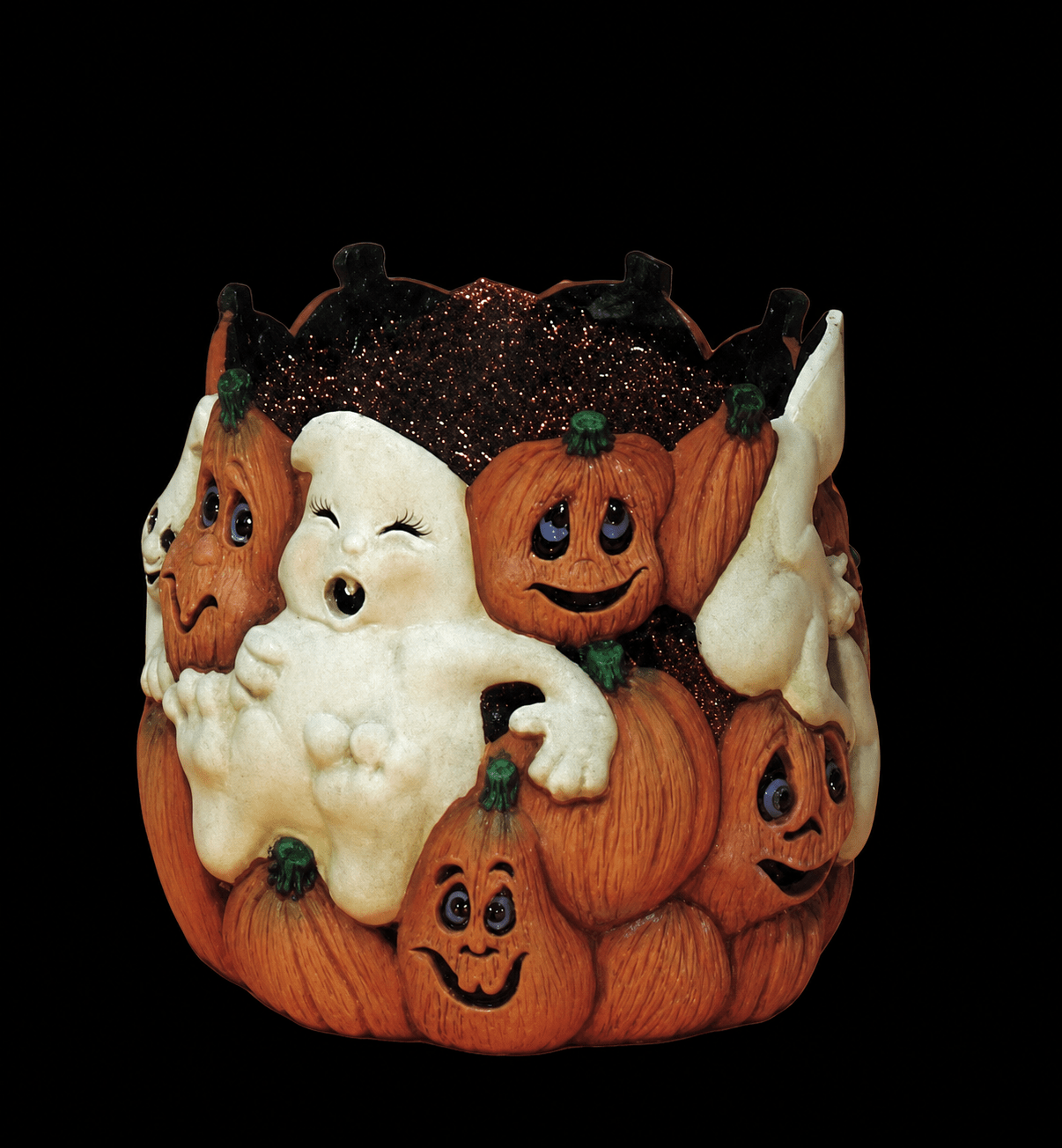 H - 2961 Large Pumpkin/ Ghost Bowl - Backwoods Ceramics and Molds