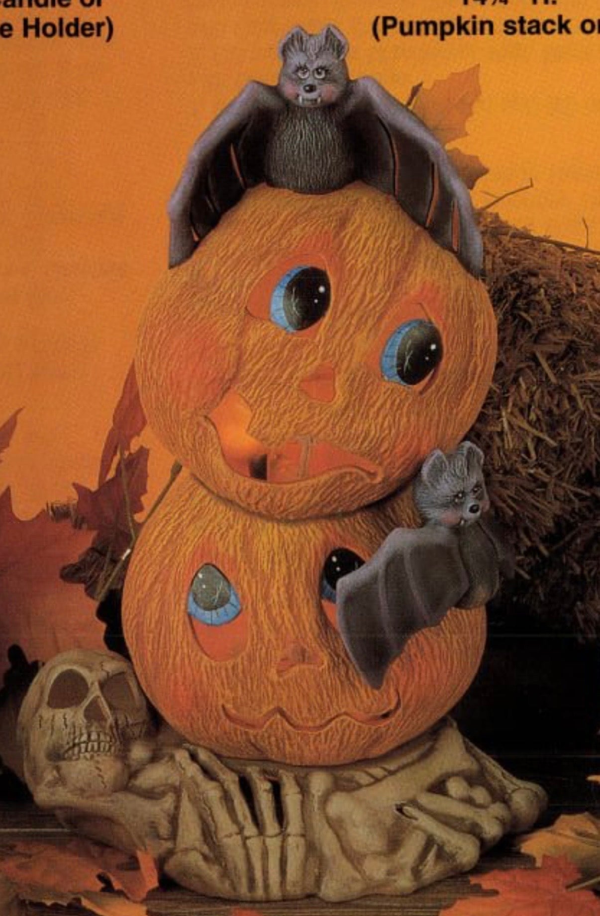 H - 3062 Pumpkin/ Bat Stack - Backwoods Ceramics and Molds