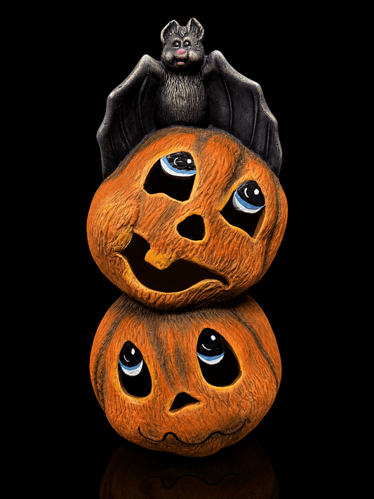 H - 3062 Pumpkin/ Bat Stack Holland Mold Company - Backwoods Ceramics and Molds