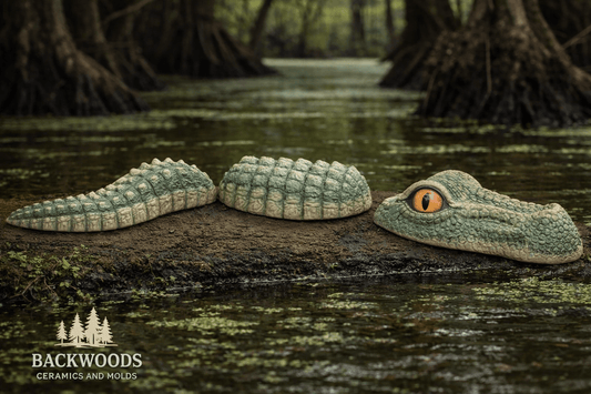 H - 3087 Large Alligator (3 sections)*** - Backwoods Ceramics and Molds