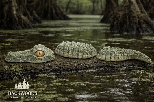 H - 3088 Small Alligator (3 sections)*** - Backwoods Ceramics and Molds