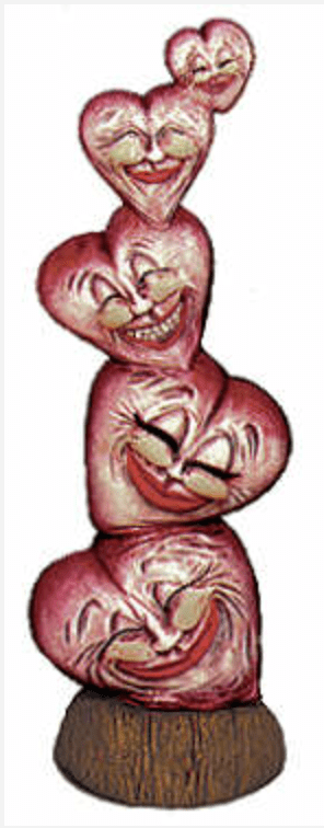 NM - 1837 Stack of Hearts with Faces - Backwoods Ceramics and Molds