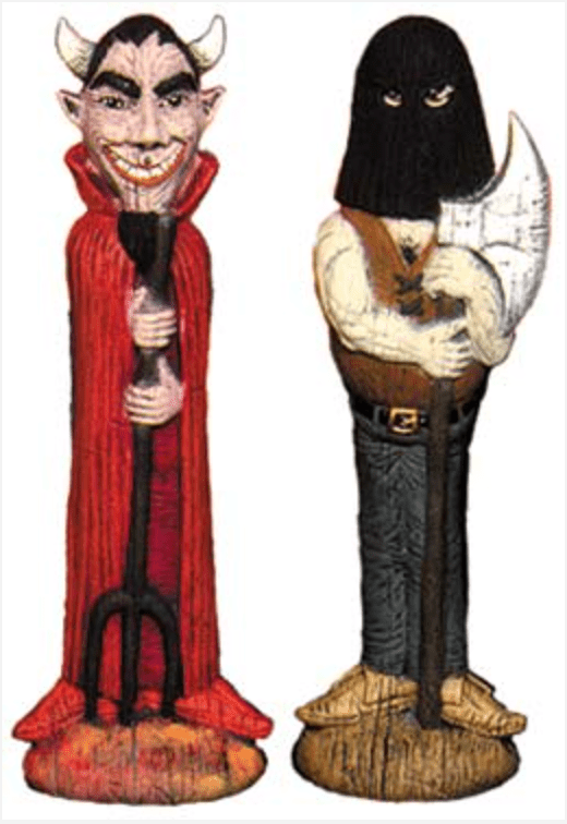 NM - 1869 Stick People - Devil & Henchman - Backwoods Ceramics and Molds