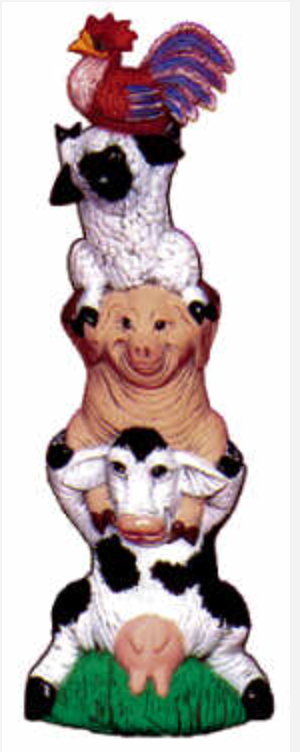 NM - 1925 Stack of Farm Animals - Backwoods Ceramics and Molds