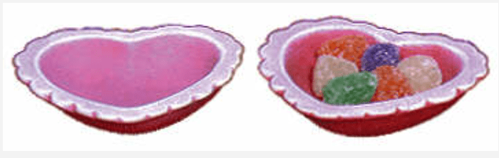 NM - 1993 Heart Favor Dishes - Backwoods Ceramics and Molds