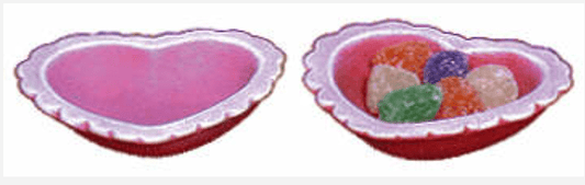 NM - 1993 Heart Favor Dishes - Backwoods Ceramics and Molds