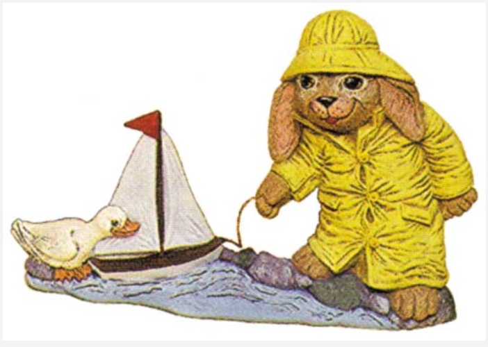 NM - 2000 Raincoat Bunny W-Sailboat - Backwoods Ceramics and Molds