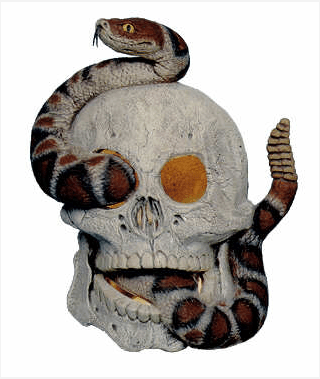 NM - 2040 Skull & Snake (Large) - Backwoods Ceramics and Molds