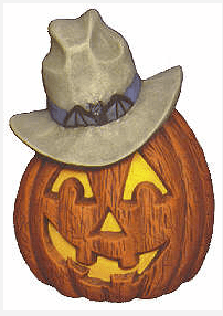 NM - 2045 Pumpkins with Hats - Cowboy - Backwoods Ceramics and Molds