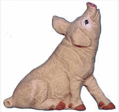 NM - 2543 Pig Sitting Nose Up - Backwoods Ceramics and Molds