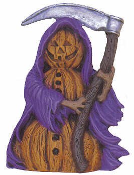 NM - 2592 Pumpkin Person (Small) - Grim Reaper 4 1-2" - Backwoods Ceramics and Molds