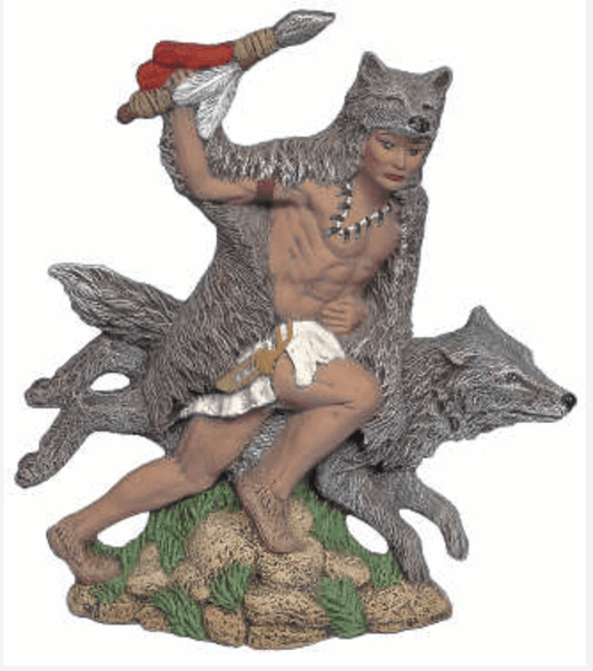 NM - 2642 Indian with Wolf - Backwoods Ceramics and Molds
