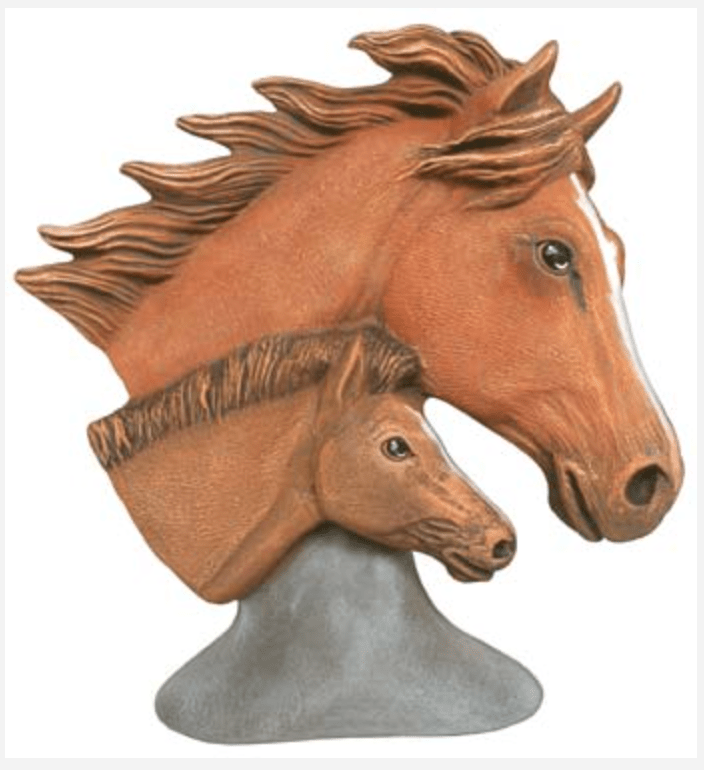 NM - 3231 Mare & Foal Bust - Backwoods Ceramics and Molds