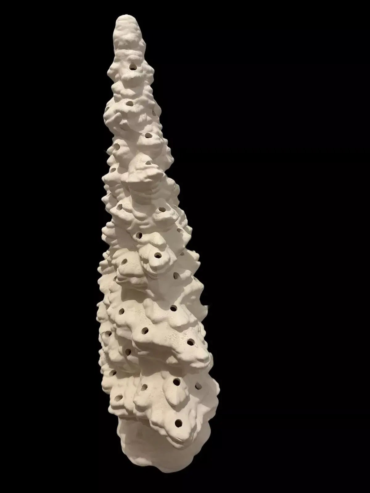 VINTAGE Mold Tampa Bay CERAMIC Christmas Tree Slim Flat Mantel Window 16" Bisque - My Store